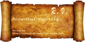 Rozenthal Vaszilia névjegykártya